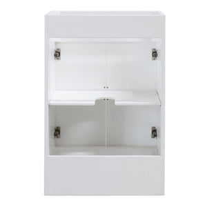 White 23 in. Single Sink Foldable Vanity Cabinet only, Matte Black Hardware Finish back