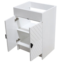 Load image into Gallery viewer, White 23 in. Single Sink Foldable Vanity Cabinet only, Matte Black Hardware Finish open