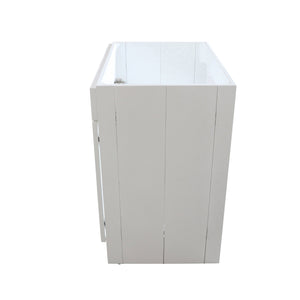 30 in. Single Sink Foldable Vanity Cabinet, White Finish, Matte Black hardware, side