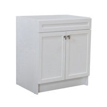 Load image into Gallery viewer, 30 in. Single Sink Foldable Vanity Cabinet, White Finish, Brushed Nickel hardware, 