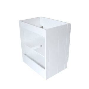 30 in. Single Sink Foldable Vanity Cabinet, White Finish, Brushed Nickel hardware, back