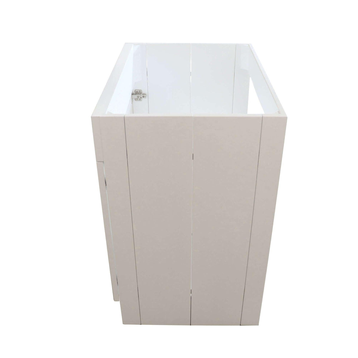 White 30 in. Single Sink Foldable Vanity Cabinet, Matte Black, Hardware Finish, side