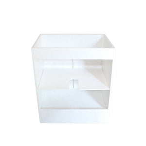White 30 in. Single Sink Foldable Vanity Cabinet, Matte Black, Hardware Finish, back