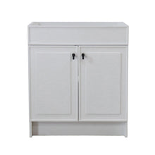 Load image into Gallery viewer, White 30 in. Single Sink Foldable Vanity Cabinet, Matte Black, Hardware Finish