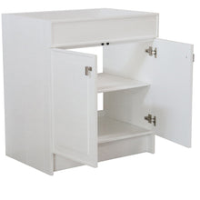 Load image into Gallery viewer, White 30 in. Single Sink Foldable Vanity Cabinet, Brushed Nickel, Hardware Finish, open