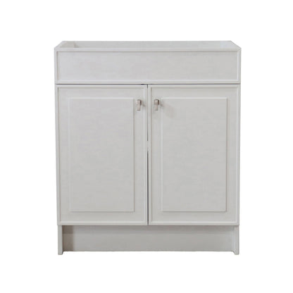 White 30 in. Single Sink Foldable Vanity Cabinet, Brushed Nickel, Hardware Finish