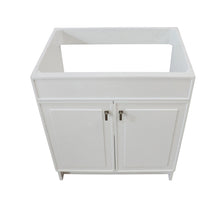 Load image into Gallery viewer, White 30 in. Single Sink Foldable Vanity Cabinet, Brushed Nickel, Hardware Finish
