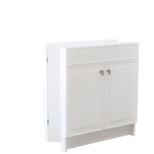 White 30 in. Single Sink Foldable Vanity Cabinet, Brushed Nickel, Hardware Finish, folded
