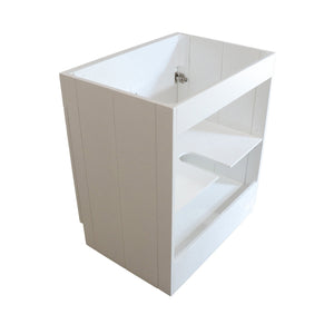 White 30 in. Single Sink Foldable Vanity Cabinet, Brushed Nickel, Hardware Finish, back