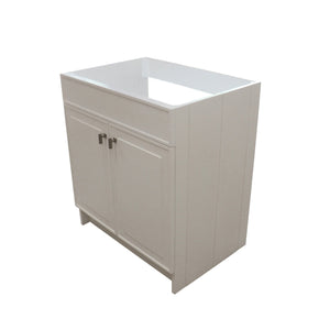 White 30 in. Single Sink Foldable Vanity Cabinet, Brushed Nickel, Hardware Finish