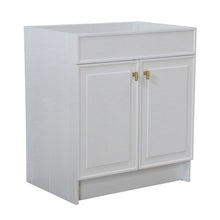 Load image into Gallery viewer, White 30 in. Single Sink Foldable Vanity Cabinet, Brushed Gold, Hardware Finish