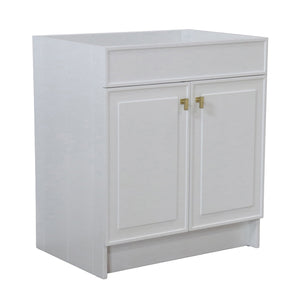 White 30 in. Single Sink Foldable Vanity Cabinet, Brushed Gold, Hardware Finish