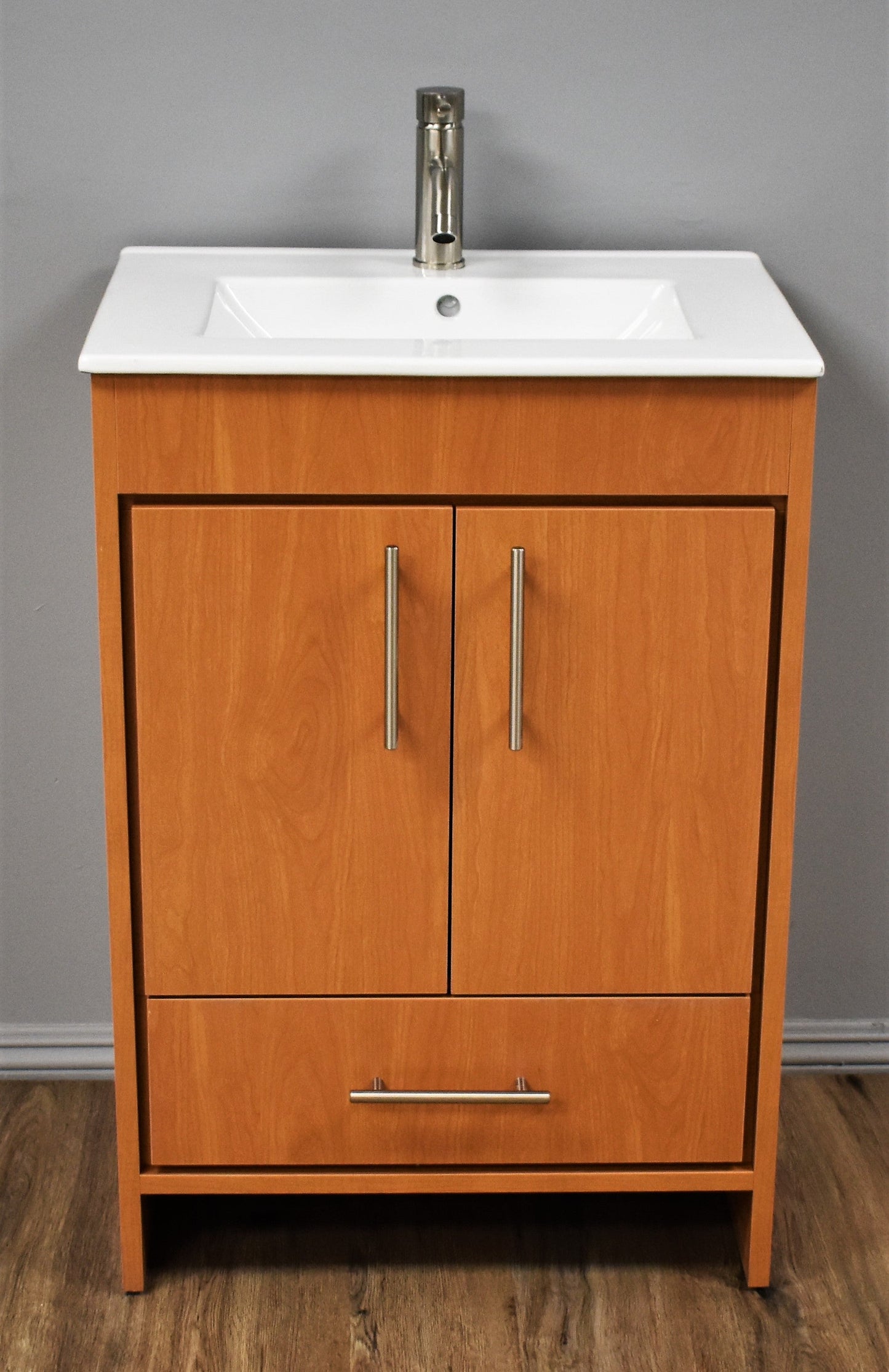 Volpa USA Pacific 24" Modern Honey Maple Bathroom Vanity MTD-3124HM-14 FNB