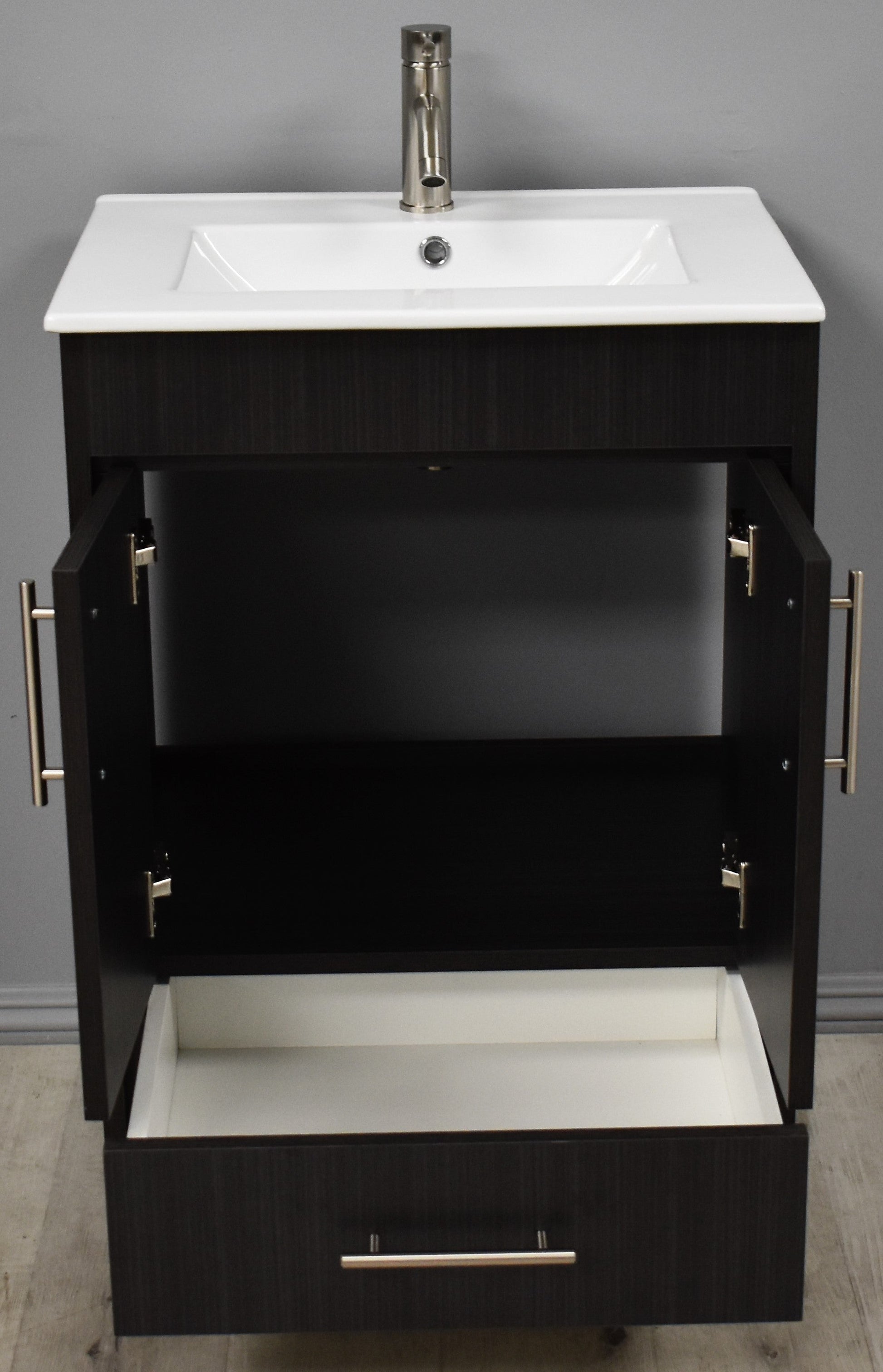 Volpa USA Pacific 24" Modern Black Ash Bathroom Vanity MTD-3124BA-14  FO2