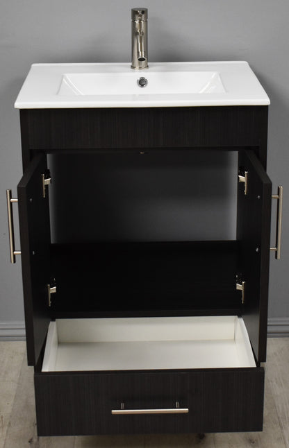 Volpa USA Pacific 24" Modern Black Ash Bathroom Vanity MTD-3124BA-14  FO2