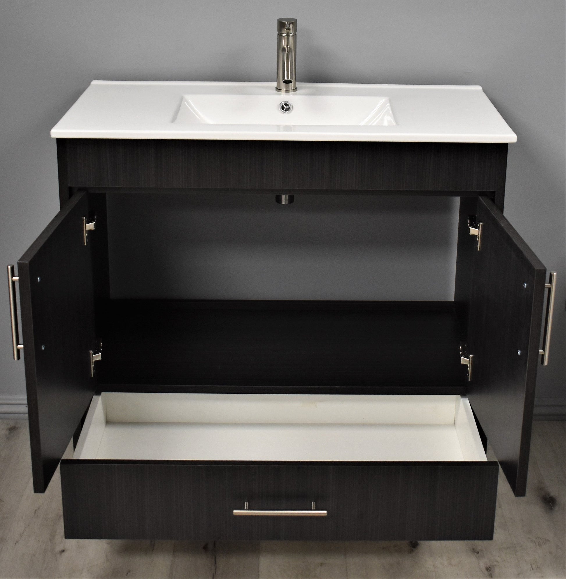 Pacific 36" vanity Black Ash MTD-3136BA-14  front open