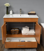 Load image into Gallery viewer, Pacific 36&quot; vanity Honey Maple MTD-3136HM-14 front open staged