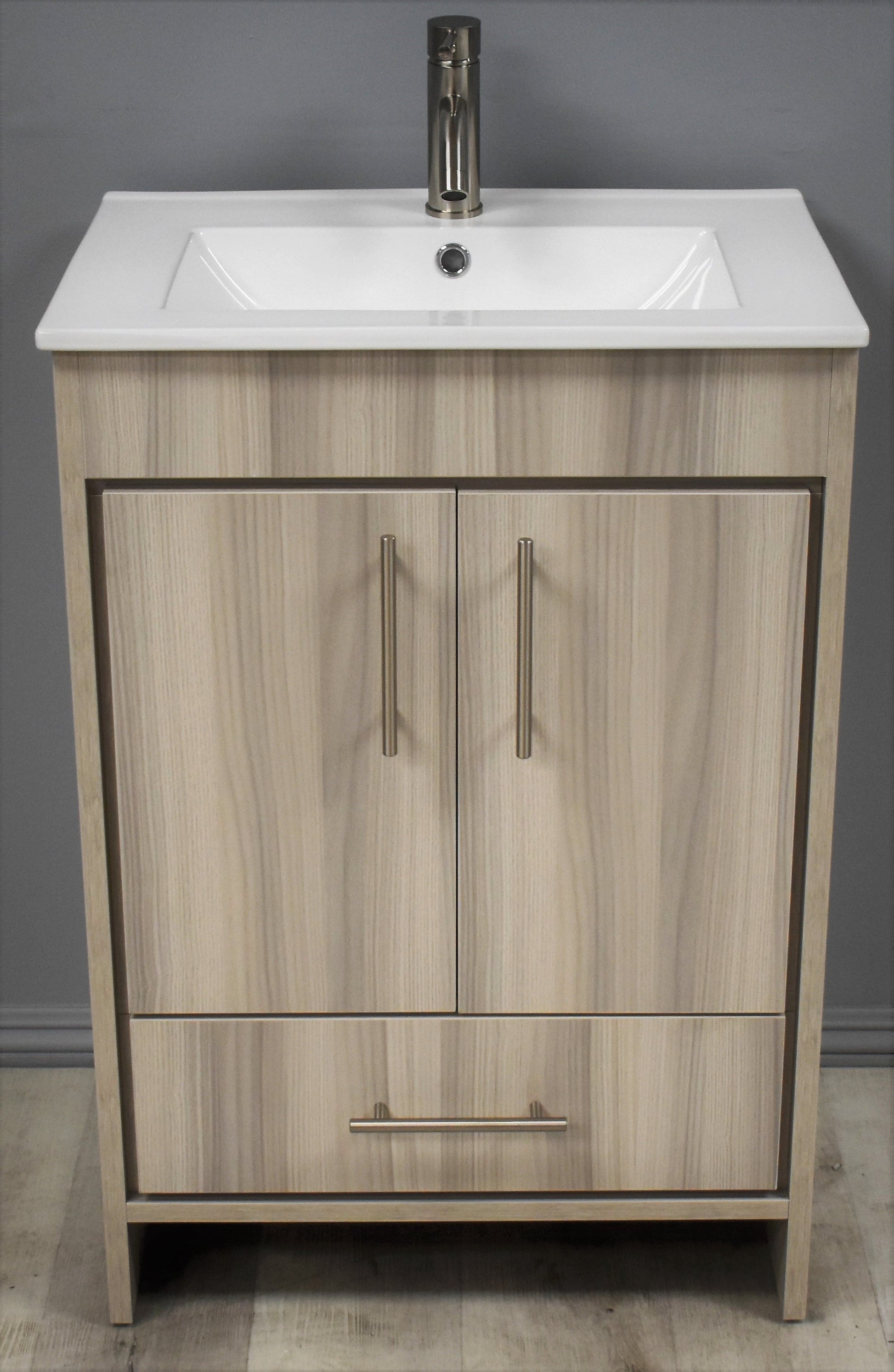 Volpa USA Pacific 24" Modern Ash Grey Bathroom Vanity MTD-3124AG-14 FV