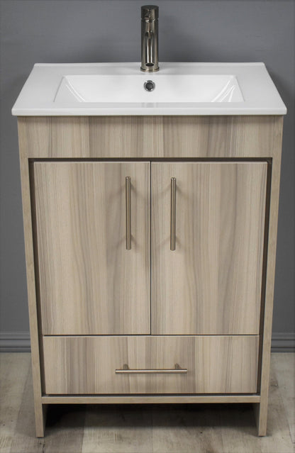 Volpa USA Pacific 24" Modern Ash Grey Bathroom Vanity MTD-3124AG-14 FV