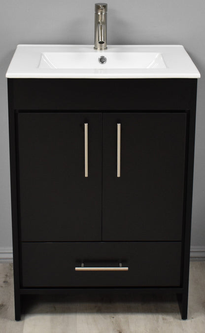 Volpa USA Pacific 24" Modern Black Bathroom Vanity MTD-3124BK-14 FV