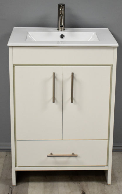 Volpa USA Pacific 24" Modern Soft White Bathroom Vanity MTD-3124W-14 FV