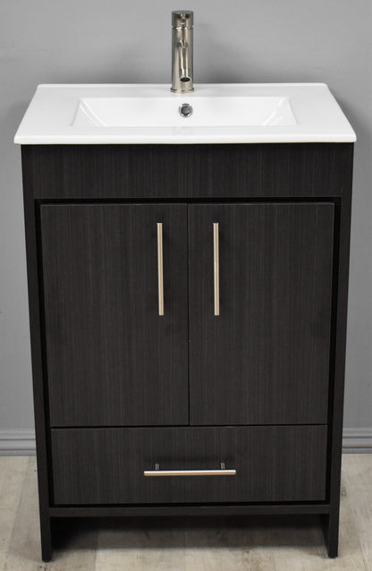 Volpa USA Pacific 24" Modern Black Ash Bathroom Vanity MTD-3124BA-14  FV