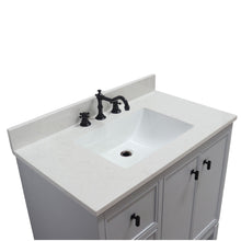 Load image into Gallery viewer, French Gray 37 in. Single Sink Vanity with Engineered Quartz Top, Matte Black Hardware