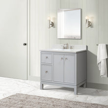 Load image into Gallery viewer, Franch Gray 37 in. Single Sink Vanity with Engineered Quartz Top, Brushed Nickel Hardware