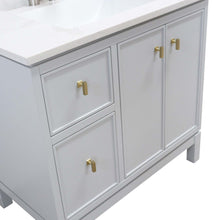 Load image into Gallery viewer, Franch Gray 37 in. Single Sink Vanity with Engineered Quartz Top, Brushed Gold Hardware