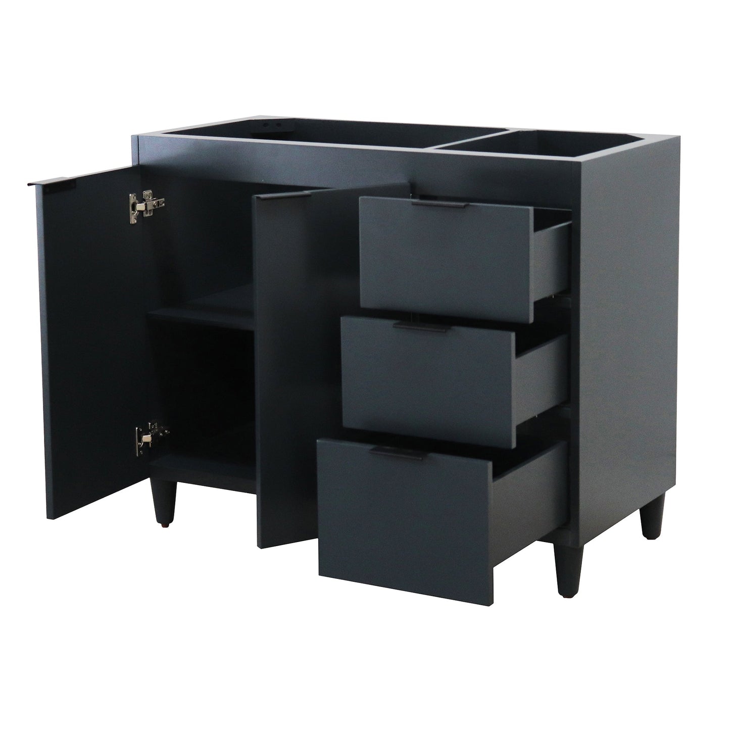 39 in. Single Sink Vanity - Cabinet Only, Matte Black Hardware