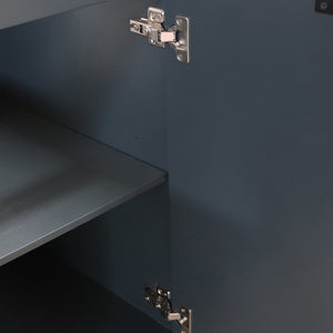 Dark Gray 39 in. Single Sink Freestanding Vanity,  Light Gray Composite Granite Sink Top, Matte Black Hardware, inside