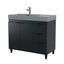 Load image into Gallery viewer, Dark Gray 39 in. Single Sink Freestanding Vanity,  Dark Gray Composite Granite Sink Top, Matte Black Hardware