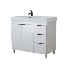 Load image into Gallery viewer, French Gray 39 in. Single Sink Freestanding Vanity, Light Gray Composite Granite Sink Top, Matte Black Hardware