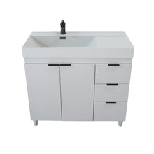 Load image into Gallery viewer, French Gray 39 in. Single Sink Freestanding Vanity, Light Gray Composite Granite Sink Top, Matte Black Hardware