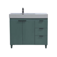 Load image into Gallery viewer, Hunter Green 39 in. Single Sink Freestanding Vanity, Light Gray Composite Granite Sink Top, Matte Black Hardware