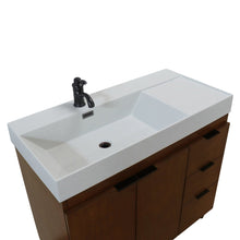 Load image into Gallery viewer, Walnut 39 in. Single Sink Freestanding Vanity, Light Gray  Composite Granite Sink Top, Matte Black Hardware