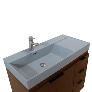 39 in. Single Sink Freestanding Vanity with Composite Granite Sink Top, Matte Black Hardware
