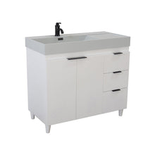 Load image into Gallery viewer, 39 in. Single Sink Freestanding Vanity with Composite Granite Sink Top, Matte Black Hardware