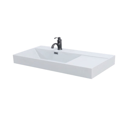 39 in. Composite Granite Sink Top, in White