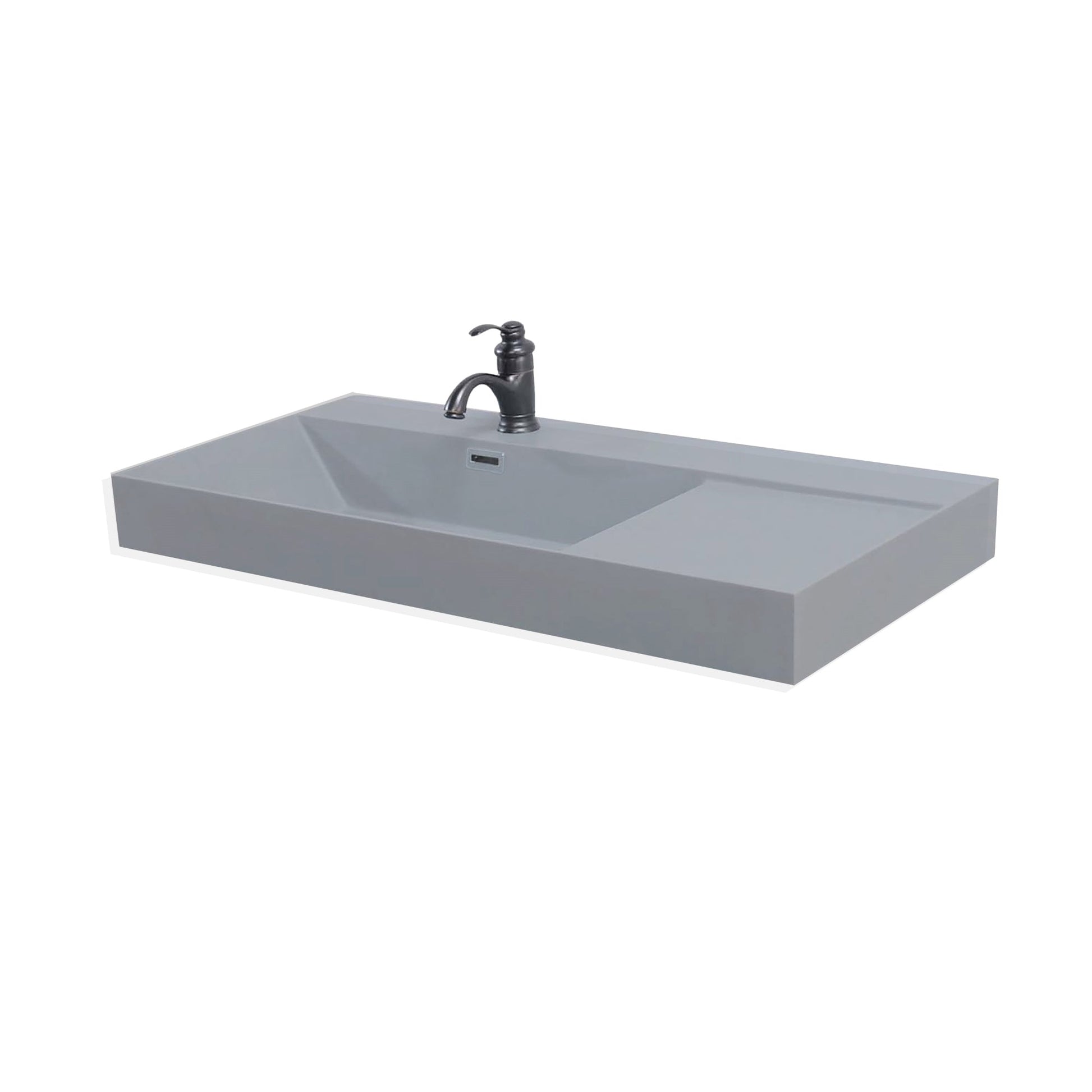 Dark Gray 39 in. Composite Granite Sink Top