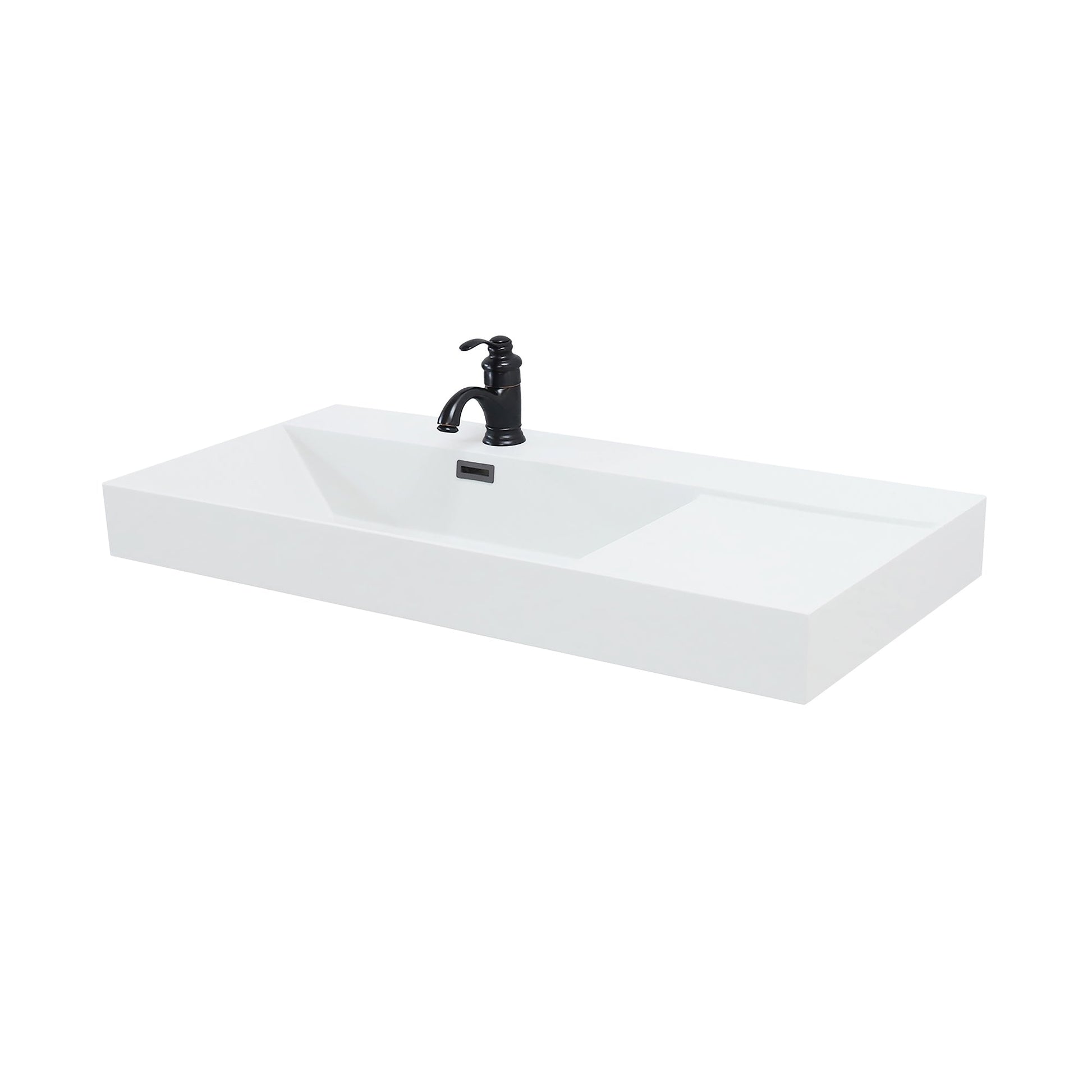 White 39 in. Composite Granite Sink Top