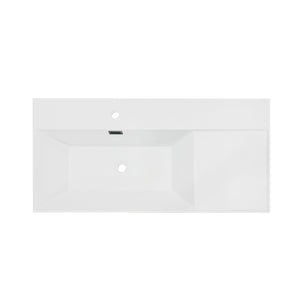 White 39 in. Composite Granite Sink Top
