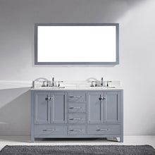 Load image into Gallery viewer, Caroline Avenue 60&quot; Double Bath Vanity Set with Italian Carrara White Marble Top &amp; Rectangular Double Centered Basin