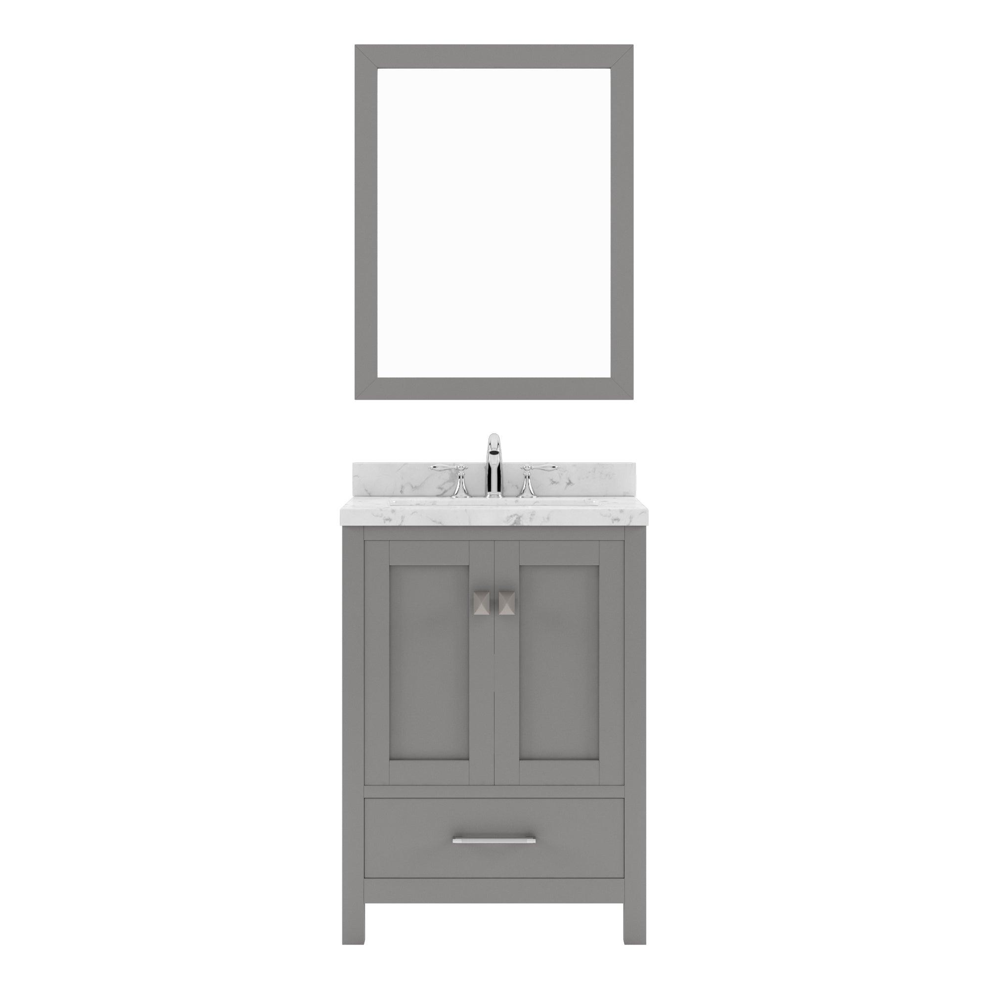 Caroline Avenue 24" Single Bath Vanity Set with Cultured Marble Quartz Top & Oval Centered Basin