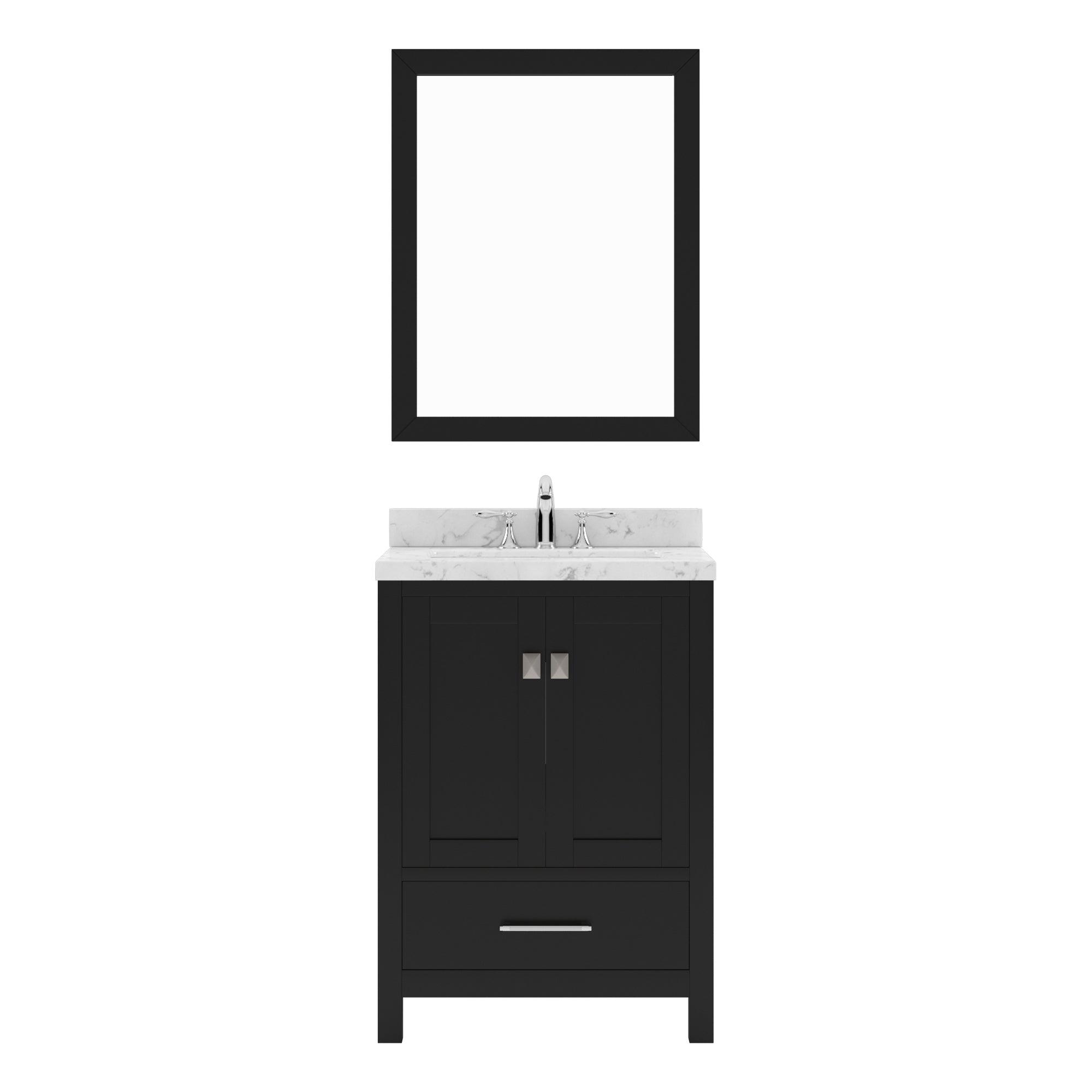 Caroline Avenue 24" Single Bath Vanity Set with Cultured Marble Quartz Top & Oval Centered Basin