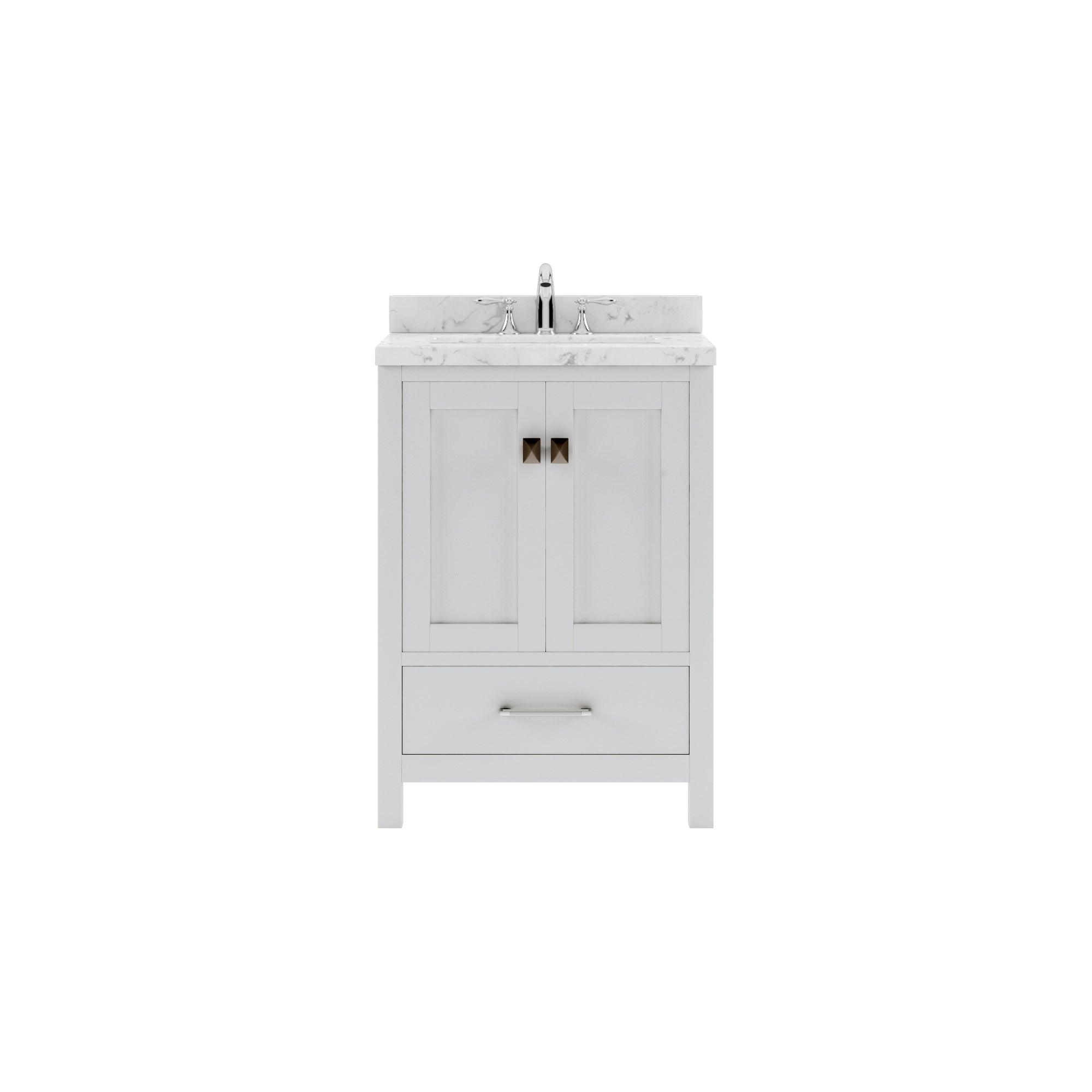 Caroline Avenue 24" Single Bath Vanity Set with Cultured Marble Quartz Top & Oval Centered Basin
