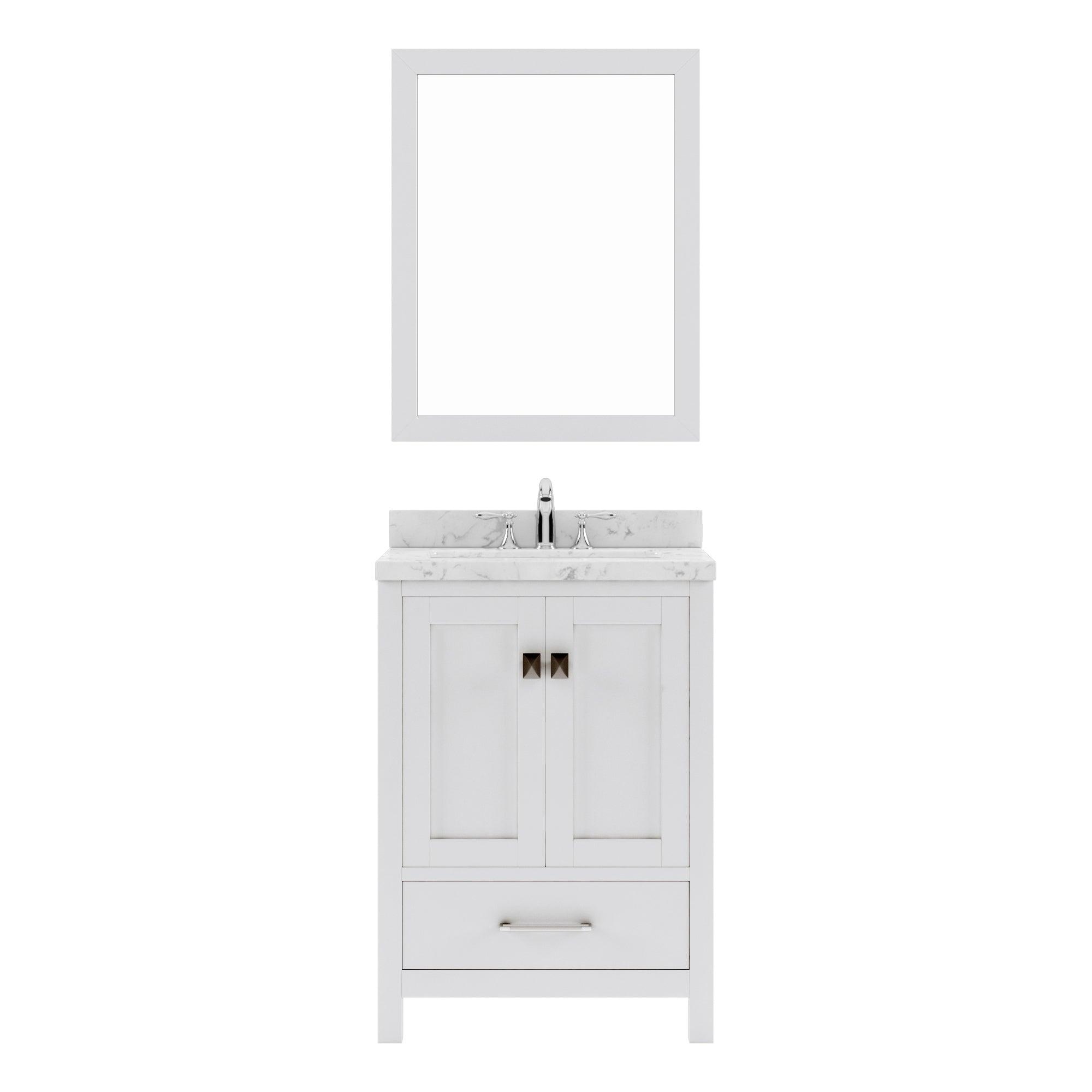 Caroline Avenue 24" Single Bath Vanity Set with Cultured Marble Quartz Top & Oval Centered Basin
