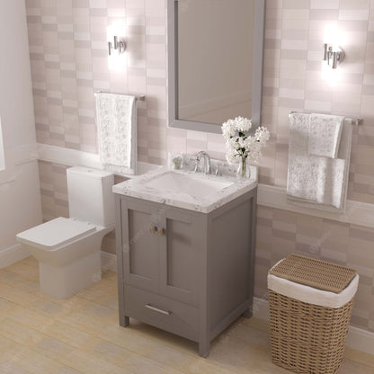 Caroline Avenue 24" Single Bath Vanity Set with Cultured Marble Quartz Top & Rectangular Centered Basin