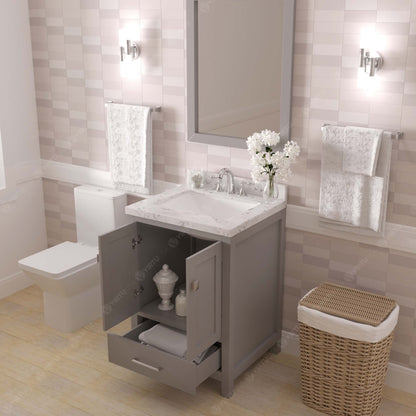 Caroline Avenue 24" Single Bath Vanity Set with Cultured Marble Quartz Top & Rectangular Centered Basin