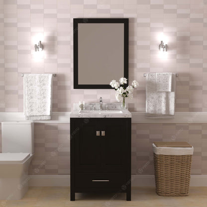 Caroline Avenue 24" Single Bath Vanity Set with Cultured Marble Quartz Top & Rectangular Centered Basin